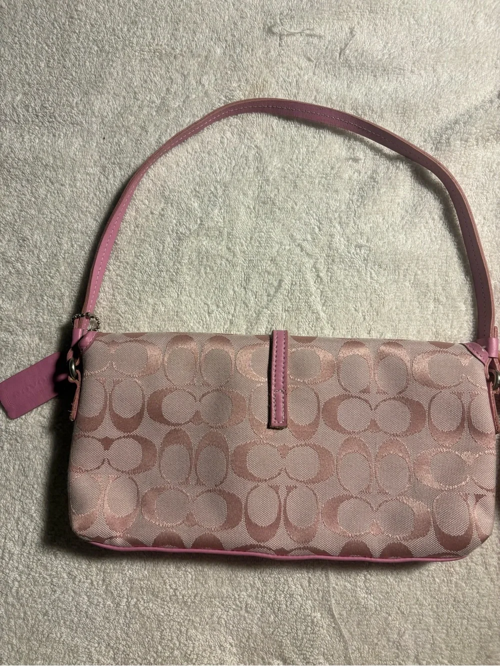 Women's Pink Signature Jacquard Shoulder Bag